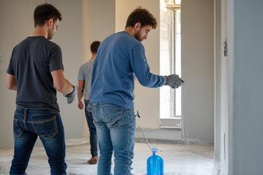 Limpieza técnica de restos de obra y polvo de cemento